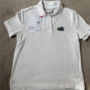 Women’s Lacoste Netflix Bridgerton collab White Polo Shirt